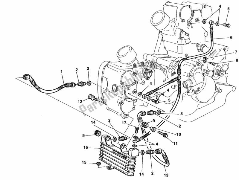 Toutes les pièces pour le Refroidisseur D'huile du Ducati Superbike 916 SPS 1998